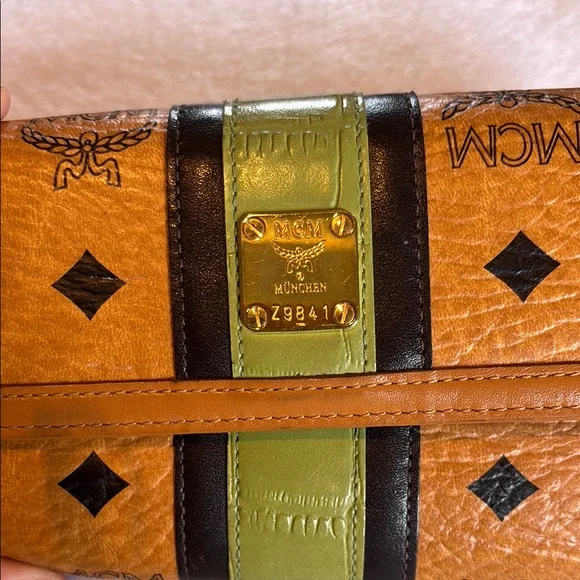 MCM limited edition Brown and Green Logo Wallet - Picture 11 of 16